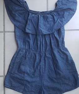 Denim off Shoulder Romper
